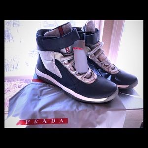 Prada Men’s America’s Cup Blue Leather High Top 10